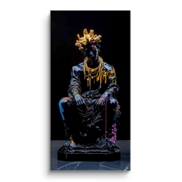 Silhouette couronnée inspirée de Jean-Michel Basquiat - tableau PVC mat