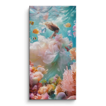 Florale Unterwasser-Traumlandschaft - Leinwandbild