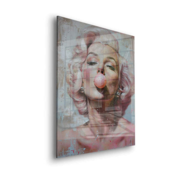 Bubble-gum inspiré de Marilyn Monroe - tableau en verre acrylique