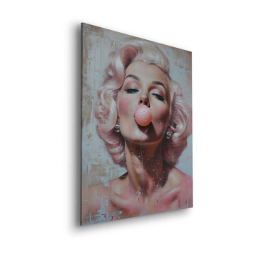 Kaugummi-Motiv inspiriert von Marilyn Monroe - Dibond-Bild matt