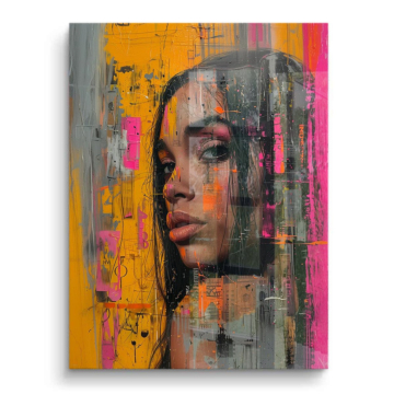 Portrait graffiti de femme - tableau PVC brillant