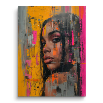 Portret kobiety w stylu graffiti - obraz na matowym PVC