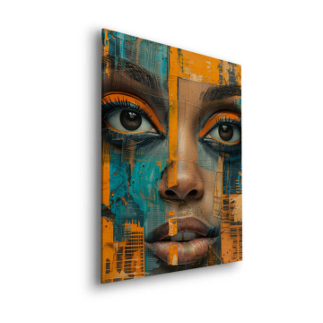 Retrato urbano de mujer en mosaico - cuadro Dibond mate