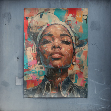 Mujer urbana llena de color - póster