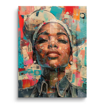 Femme urbaine colorée - tableau PVC brillant