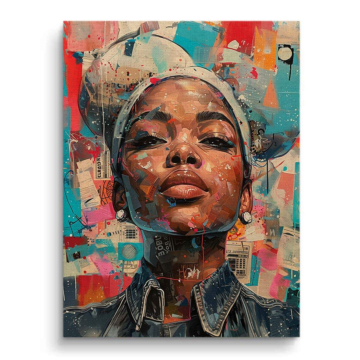 Femme urbaine colorée - tableau sur toile