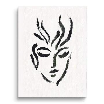 Visage minimaliste au trait - tableau PVC brillant