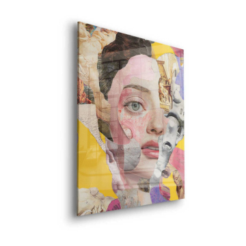 Collage de beauté fragmentée - tableau en verre acrylique