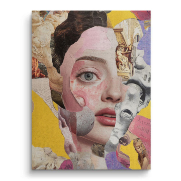 Fragmented Beauty Collage Canvas Art