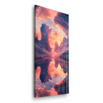 Fantasy Canyon Lake Reflection Acrylic Glass Art