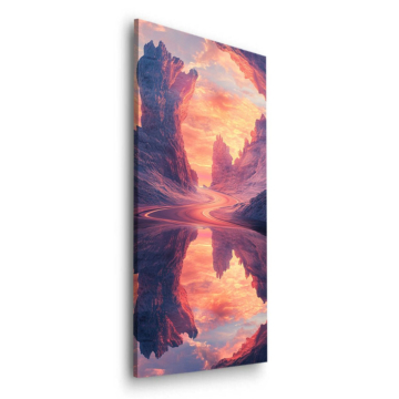 Fantasievolle Canyonsee-Spiegelung - Dibond-Bild matt