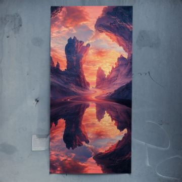Fantasievolle Canyonsee-Spiegelung - Poster
