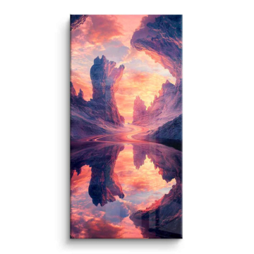 Reflejo de lago en cañón fantástico - cuadro PVC brillante