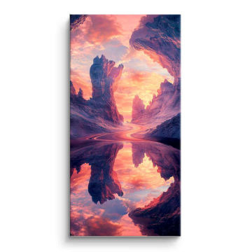 Fantastique canyon lac reflet - tableau PVC mat
