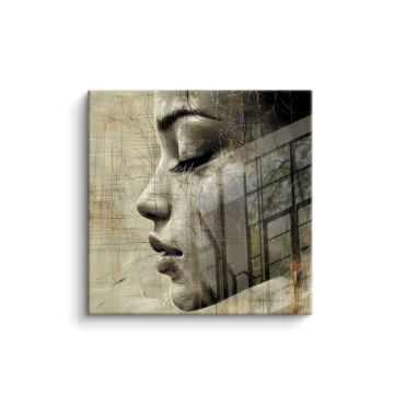 Serene mujer perfil - cuadro PVC brillante