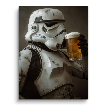 Stormtrooper con cerveza inspirado en Star Wars - cuadro en lienzo