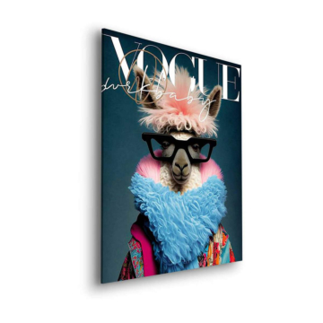Modowa lama inspirowana magazynem Vogue - obraz na dibondzie matowym
