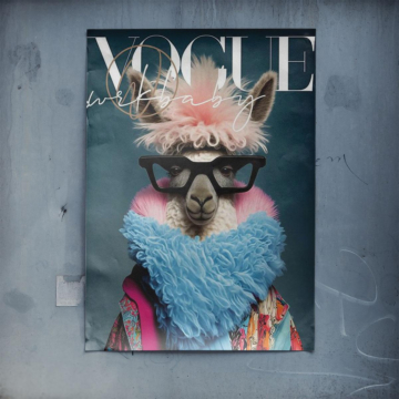 Modowa lama inspirowana magazynem Vogue - plakat