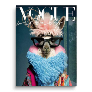 Modowa lama inspirowana magazynem Vogue - obraz na PVC z połyskiem