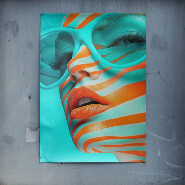 Striped Pop Beauty Poster Art
