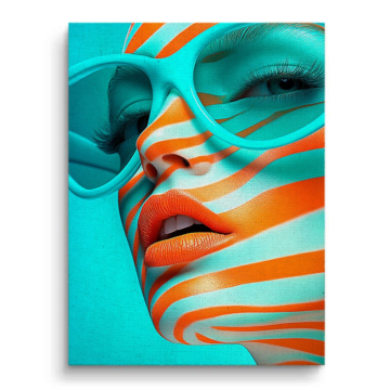 Striped Pop Beauty Canvas Art
