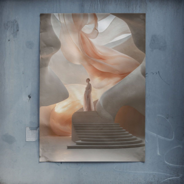 Dreamlike Canyon Stairway Poster Art