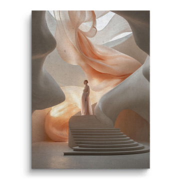 Dreamlike Canyon Stairway Canvas Art