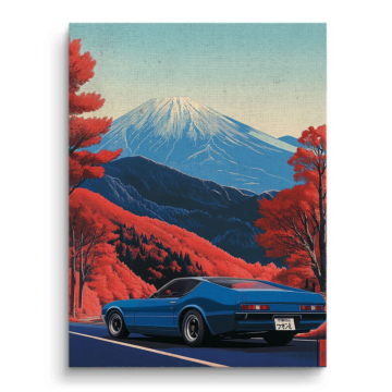 Ford Mustang Mount Fuji Canvas Art