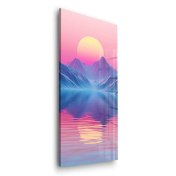 Retro-Sonnenuntergang mit Seespiegelung - Acrylglasbild