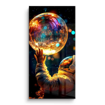 Astronaut mit Kristallkugel - PVC-Bild glänzend