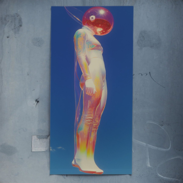 Figura de buzo cósmico - póster