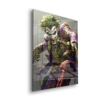 Portrait méchant inspiré de Joker - tableau en verre acrylique