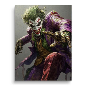 Portrait méchant inspiré de Joker - tableau sur toile