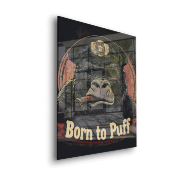 Born To Puff Gorilla Acrylic Glass Art