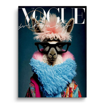 Vogue Inspired Fashion Llama Canvas Art