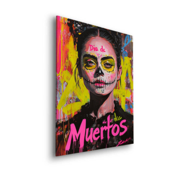Dziewczyna w stylu Dia de Muertos - obraz na dibondzie matowym