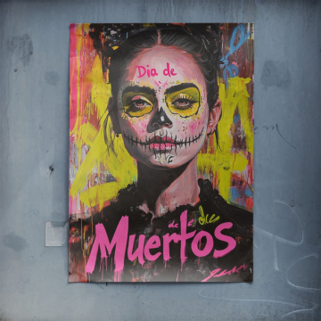 Dia de Muertos chica - póster