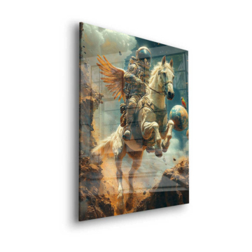 Engelritter auf Pferd - Acrylglasbild