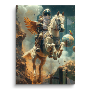 Engelritter auf Pferd - PVC-Bild glänzend
