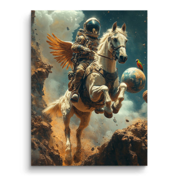 Cheval ange knight - tableau PVC mat