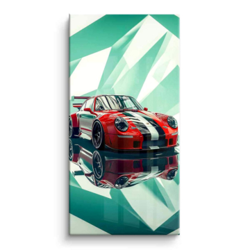 Porsche Rennreflexione - PVC-Bild glänzend