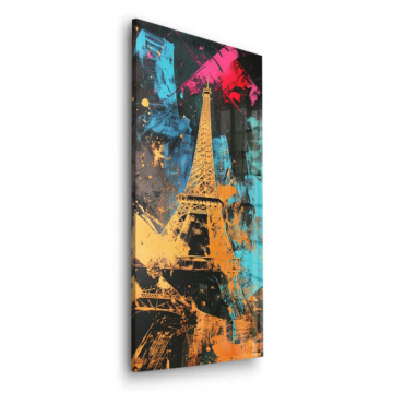 Torre Eiffel salpicadura de pintura - cuadro en vidrio acrílico