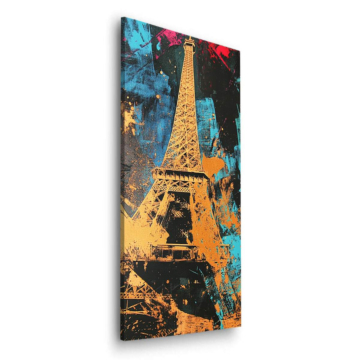 Éclaboussures de peinture sur la tour Eiffel - tableau Dibond mat