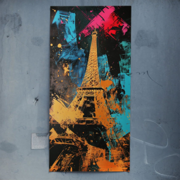 Torre Eiffel salpicadura de pintura - póster