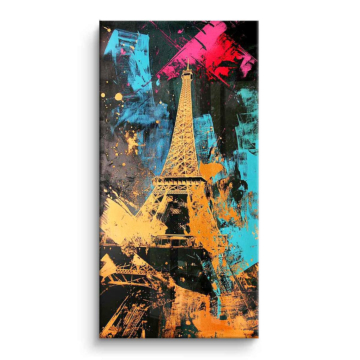 Torre Eiffel salpicadura de pintura - cuadro PVC brillante