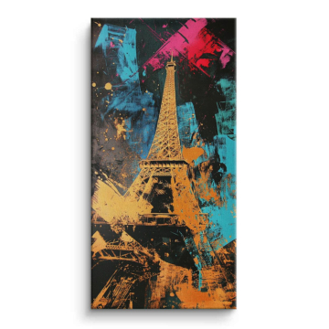 Torre Eiffel salpicadura de pintura - cuadro en lienzo
