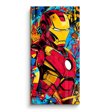 Graffiti héros inspiré de Iron Man - tableau PVC brillant