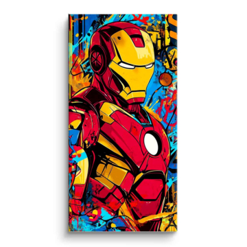 Héroe con grafiti inspirado en Iron Man - cuadro PVC mate