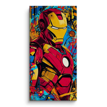 Héroe con grafiti inspirado en Iron Man - cuadro en lienzo