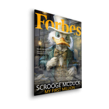 Portada Forbes de riqueza inspirada en Scrooge McDuck - cuadro en vidrio acrílico